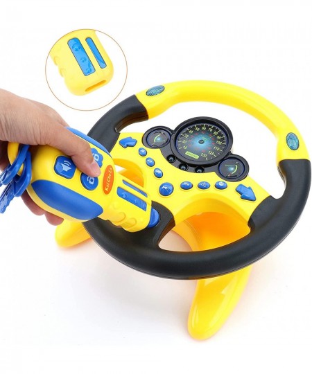 Kids Steering Wheel for Backseat with Car Key Pretend Driving Simulated Driving Steering Wheel Toy with Light and Music Gifts...