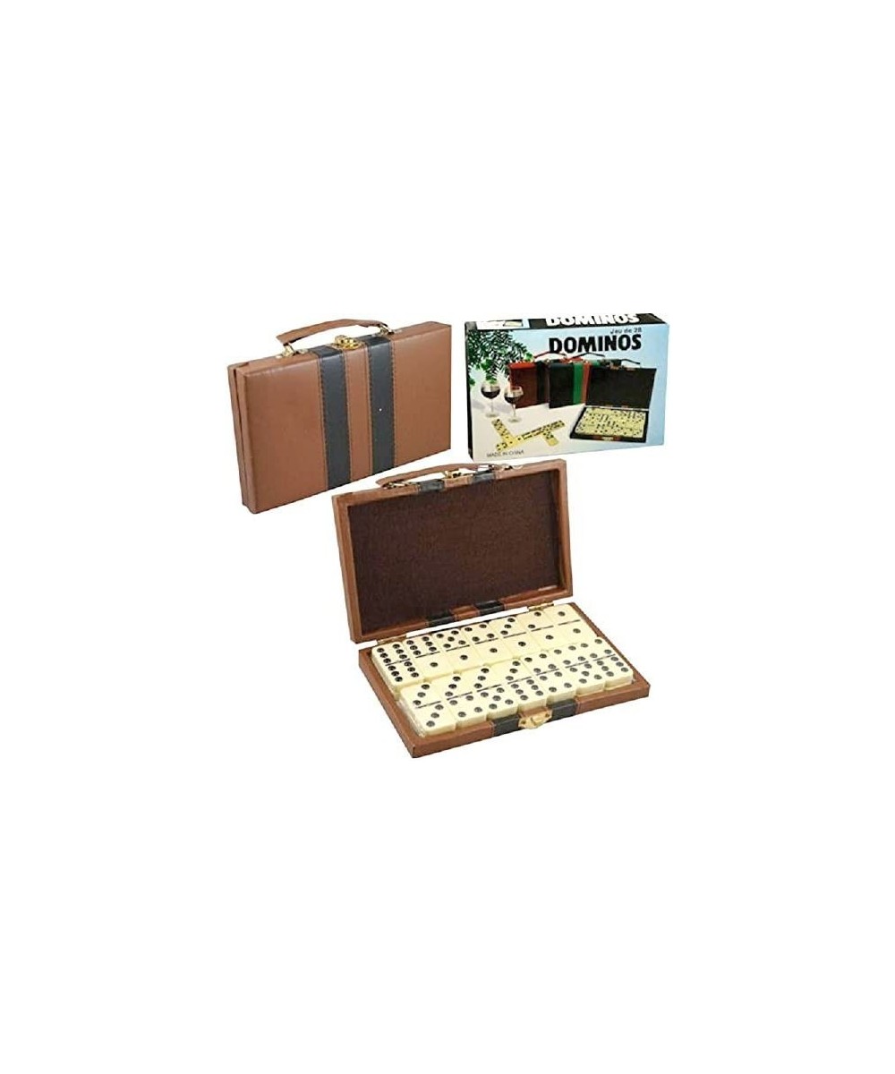 Domino Double Six - Ivory and Black Tiles with Metal Spinners in Deluxe Travel Case with Handles $24.68 - Domino & Tile Games