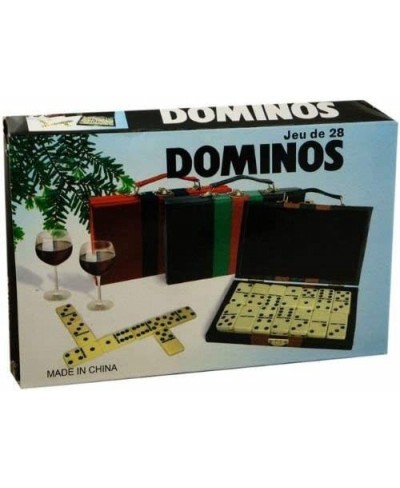 Domino Double Six - Ivory and Black Tiles with Metal Spinners in Deluxe Travel Case with Handles $24.68 - Domino & Tile Games