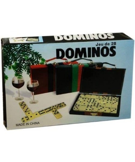 Domino Double Six - Ivory and Black Tiles with Metal Spinners in Deluxe Travel Case with Handles $24.68 - Domino & Tile Games