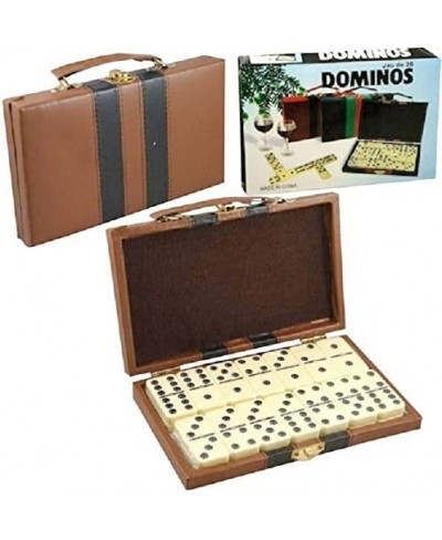 Domino Double Six - Ivory and Black Tiles with Metal Spinners in Deluxe Travel Case with Handles $24.68 - Domino & Tile Games