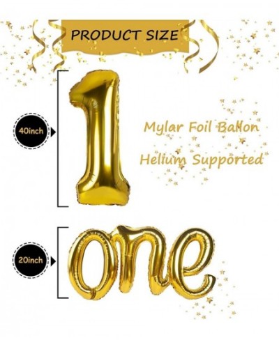 Large - Gold One Balloon for First Birthday 40 Inch Number 1 Balloon Gold 1st Birthday Balloons Confetti Balloons Gold 1 Ball...