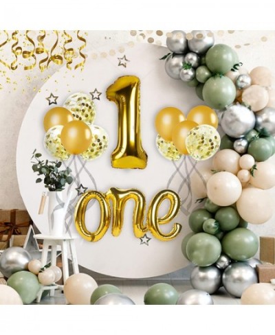 Large - Gold One Balloon for First Birthday 40 Inch Number 1 Balloon Gold 1st Birthday Balloons Confetti Balloons Gold 1 Ball...