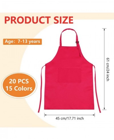 20 Pcs Kids Aprons Set Children Chef Aprons Kids Adjustable Aprons for Boys Girls Cooking Baking L for 7-13 Age $60.39 - Toy ...