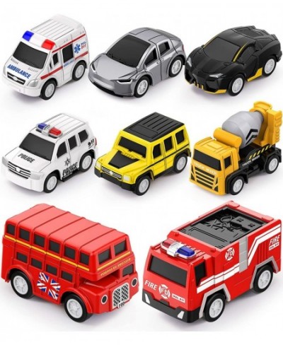 Small Fire Truck Toys Die Cast Mini Toys Cars Truck for Toddler Pull Push Vehicles Small Ambulance Police Cars for Boys 3 4 5...