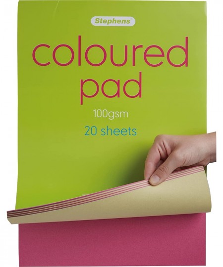 Coloured Pad (RS544357) A3 Gum Bound 100GSM 20 Multicoloured Sheets for Home School Professional Artists College Technical Dr...