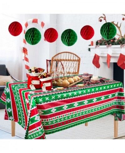 Christmas Tablecloths Table Cover 4 Pack 52 x 87 Inches Rectangle Disposable Waterproof Plastic Christmas Tablecloth New Year...