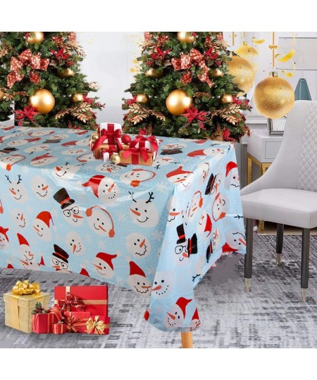 Christmas Tablecloths Table Cover 4 Pack 52 x 87 Inches Rectangle Disposable Waterproof Plastic Christmas Tablecloth New Year...