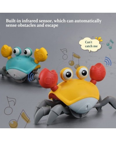 Crawling Crab Baby Toys with Music and LED Light for Kids Toddles - Interactive Infrared Induction RC Toys with Automatically...