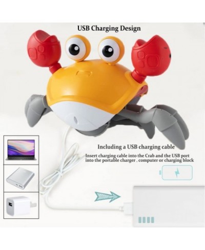 Crawling Crab Baby Toys with Music and LED Light for Kids Toddles - Interactive Infrared Induction RC Toys with Automatically...