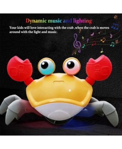 Crawling Crab Baby Toys with Music and LED Light for Kids Toddles - Interactive Infrared Induction RC Toys with Automatically...