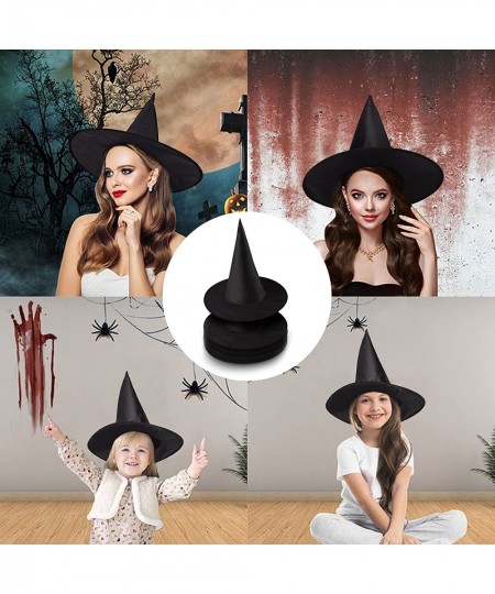 8 Pack Witch Hats Black Witch Hats Hanging Halloween Black Witch Hat Witch Cap Costume Accessory for Halloween Christmas Part...