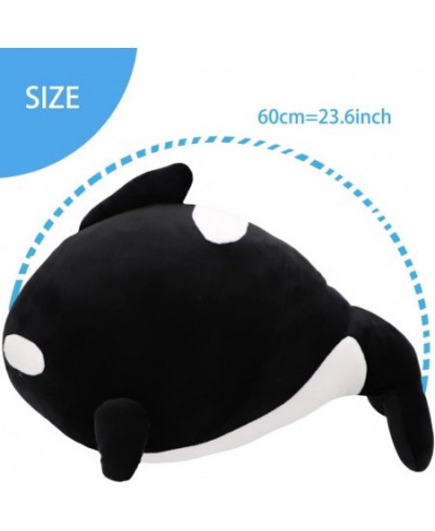 Ocean Giant Orca Black Fish Plush Blue Whale 23.6'' Long Big Killer Whale Soft Hugging Pillow Decker Whale Shark Plushie Stuf...