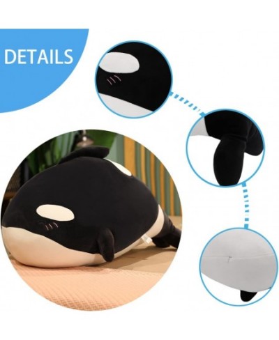 Ocean Giant Orca Black Fish Plush Blue Whale 23.6'' Long Big Killer Whale Soft Hugging Pillow Decker Whale Shark Plushie Stuf...