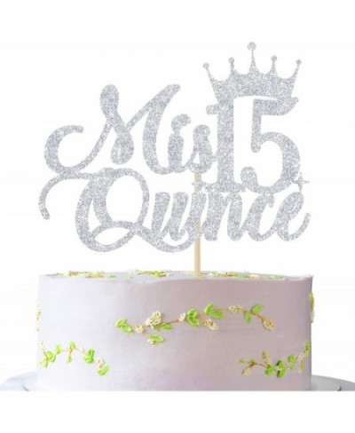 Mis Quince 15 Cake Topper Cheers to 15 Years 15th Birthday Cake Decor Happy 15th Birthday Decorations Silver Glitter $17.26 -...