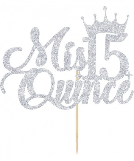 Mis Quince 15 Cake Topper Cheers to 15 Years 15th Birthday Cake Decor Happy 15th Birthday Decorations Silver Glitter $17.26 -...