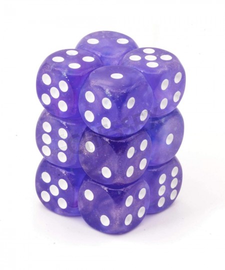 Borealis 16mm d6 Purple/White Luminary Dice Block (12 dice) (27777) $23.01 - Game Accessories