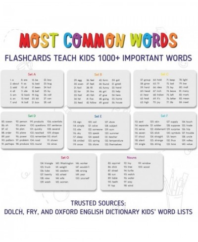 Sight Words Flashcards: Self-Paced Vocabulary Tool for Pre-K Kindergarten 1st 2nd & 3rd Graders Helps Kids Read & Recognize F...