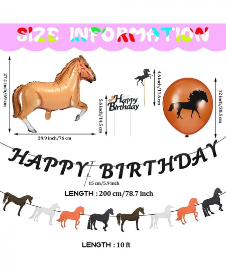 44 Pieces Horse Birthday Party Decoration Set Including Horse Happy Birthday Banner Horse Spiral Hanging Decor Cupcake Topper...