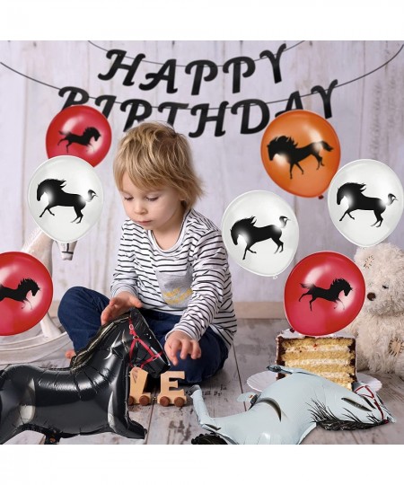 44 Pieces Horse Birthday Party Decoration Set Including Horse Happy Birthday Banner Horse Spiral Hanging Decor Cupcake Topper...