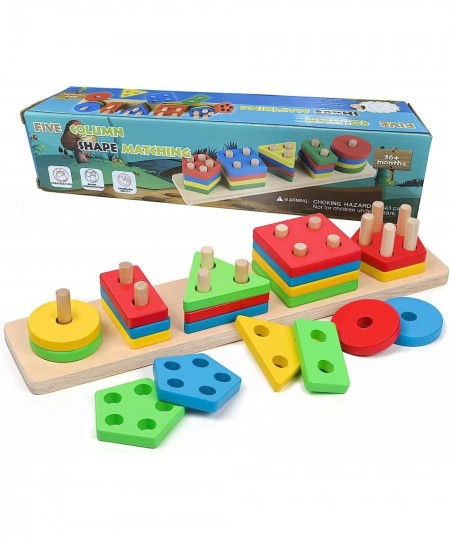 Montessori Toys for Toddlers Wooden Sorting & Stacking Toys for Toddlers and Kids Preschool Educational Toys Color Recognitio...