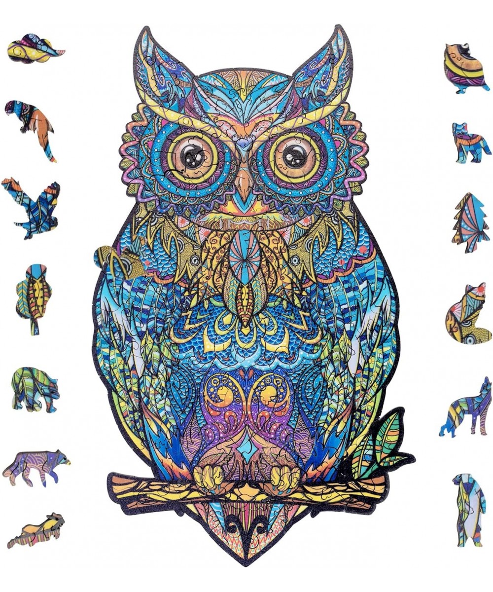 Wooden Puzzle for Adults Strong and Durable Brasswood Jigsaw Puzzles Unique Shaped Owl Puzzle 11x6.7 Inches $32.86 - 3-D Puzzles