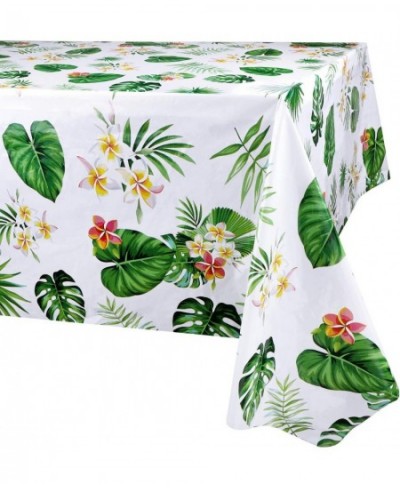 2 Pack Hawaiian Luau Tablecloths for Party Decoration Hawaii Disposable Plastic Rectangular Table Covers Aloha Tropical Palm ...