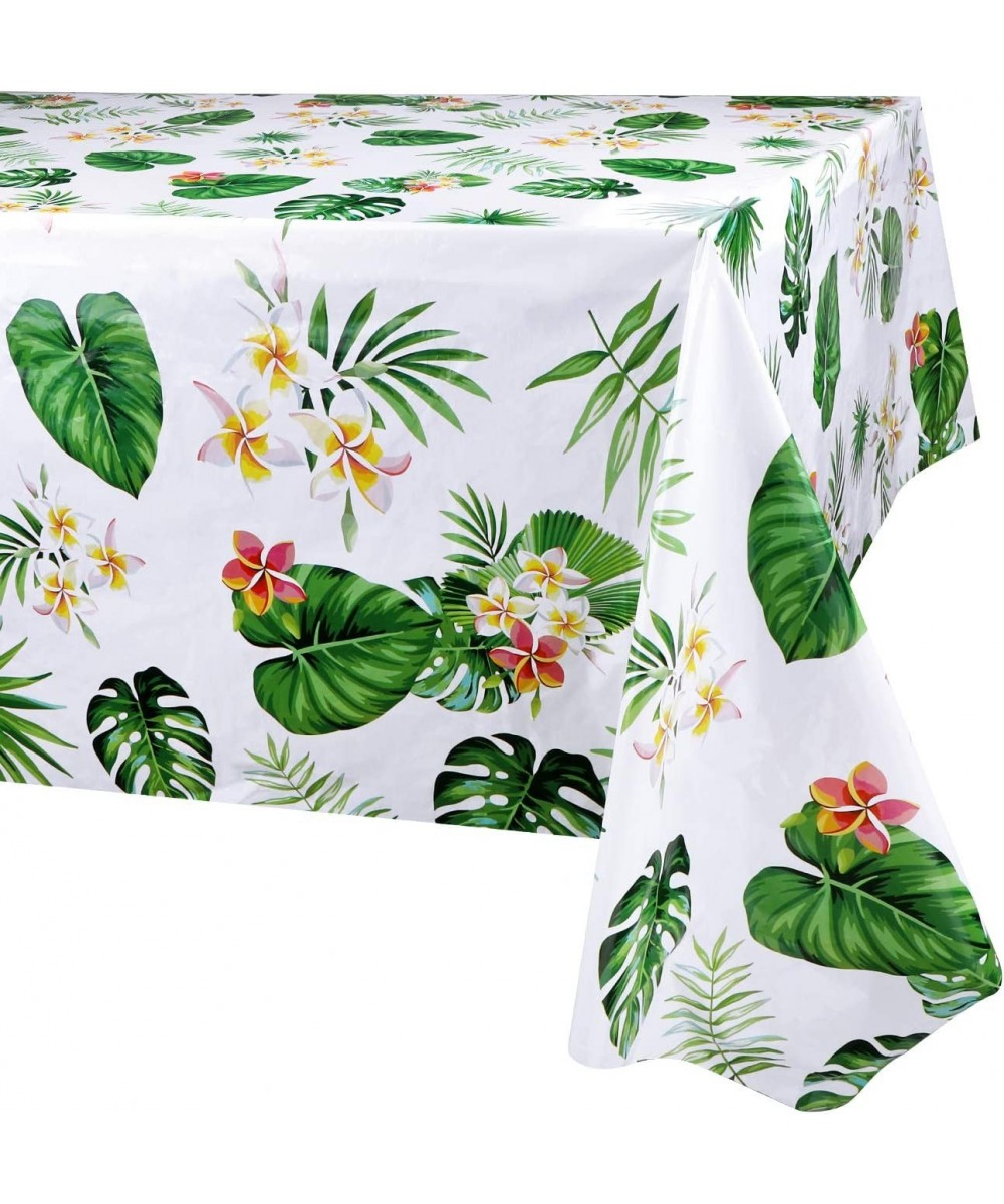 2 Pack Hawaiian Luau Tablecloths for Party Decoration Hawaii Disposable Plastic Rectangular Table Covers Aloha Tropical Palm ...