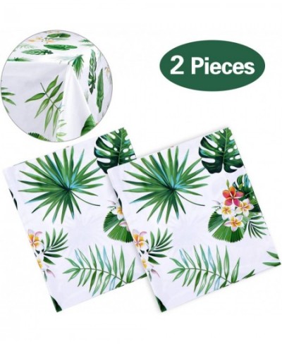 2 Pack Hawaiian Luau Tablecloths for Party Decoration Hawaii Disposable Plastic Rectangular Table Covers Aloha Tropical Palm ...