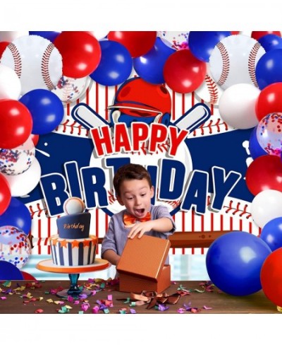 43Pcs Baseball Birthday Party Decorations Large Baseball Happy Birthday Banner and 42Pcs Baseball Party Balloons Garland Kit ...