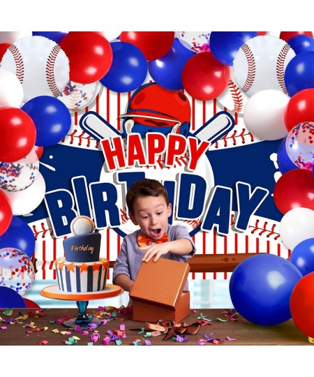 43Pcs Baseball Birthday Party Decorations Large Baseball Happy Birthday Banner and 42Pcs Baseball Party Balloons Garland Kit ...