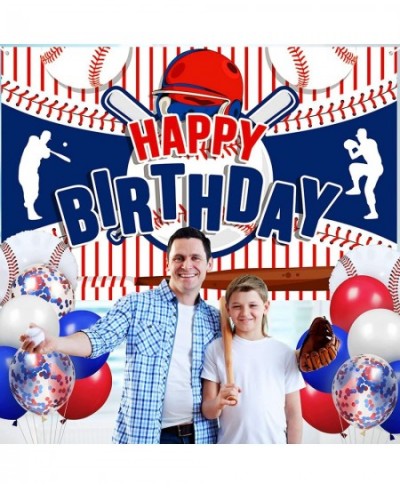 43Pcs Baseball Birthday Party Decorations Large Baseball Happy Birthday Banner and 42Pcs Baseball Party Balloons Garland Kit ...