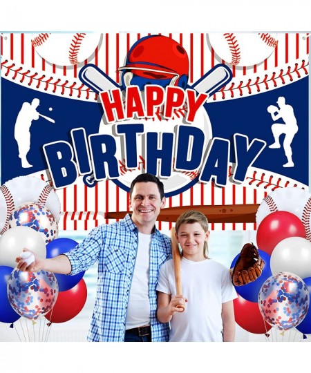 43Pcs Baseball Birthday Party Decorations Large Baseball Happy Birthday Banner and 42Pcs Baseball Party Balloons Garland Kit ...