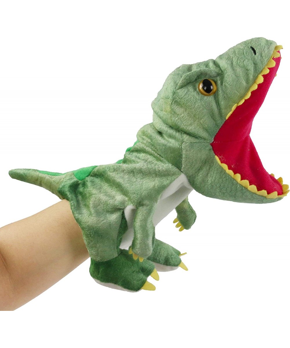 Plush Dinosaur Hand Puppet T-rex Stuffed Toy Open Movable Mouth for Creative Role Play Gift for Kids Toddlers on Birthday Chr...