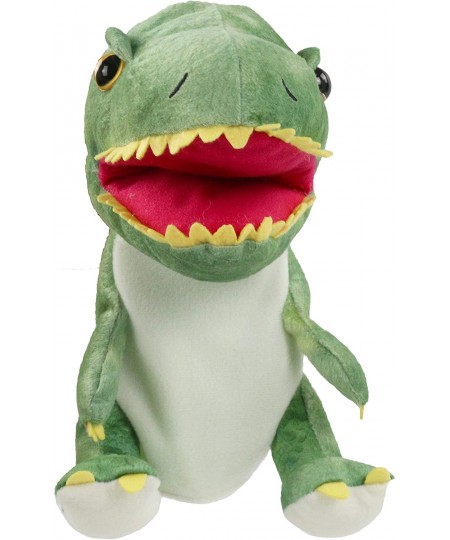 Plush Dinosaur Hand Puppet T-rex Stuffed Toy Open Movable Mouth for Creative Role Play Gift for Kids Toddlers on Birthday Chr...