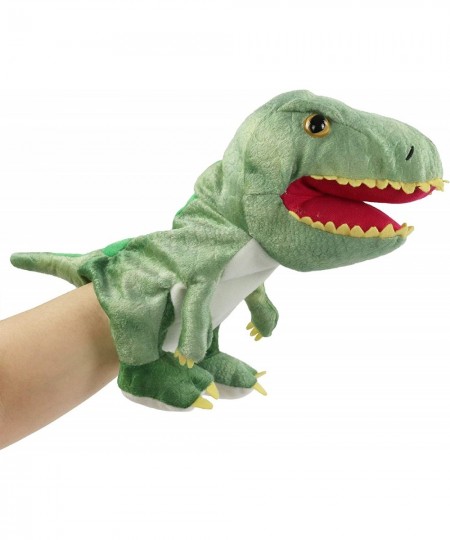 Plush Dinosaur Hand Puppet T-rex Stuffed Toy Open Movable Mouth for Creative Role Play Gift for Kids Toddlers on Birthday Chr...