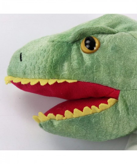 Plush Dinosaur Hand Puppet T-rex Stuffed Toy Open Movable Mouth for Creative Role Play Gift for Kids Toddlers on Birthday Chr...