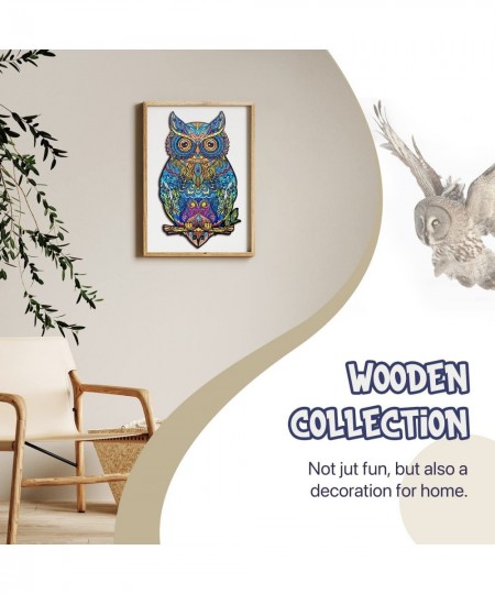 Wooden Puzzle for Adults Strong and Durable Brasswood Jigsaw Puzzles Unique Shaped Owl Puzzle 11x6.7 Inches $32.86 - 3-D Puzzles