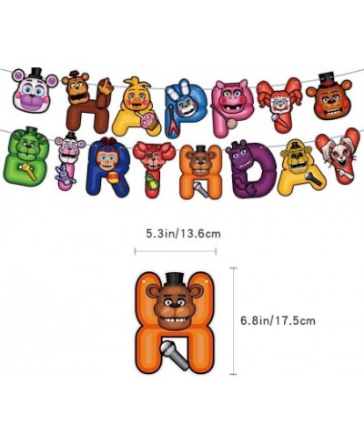 Birthday Party Supplies Five Nights at Freddy Includes Banner Tablecloth Cake Topper - 24 Cupcake Toppers - 20 Balloons $27.6...