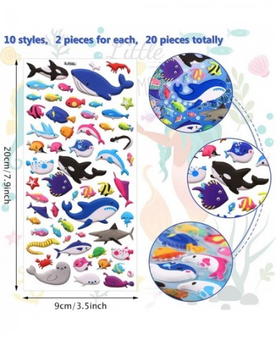 1000 Pieces 20 Sheets Puffy Ocean Stickers Foam Bubble Ocean Animal Stickers 3D Sea Animal Stickers Decals for Water Bottle L...