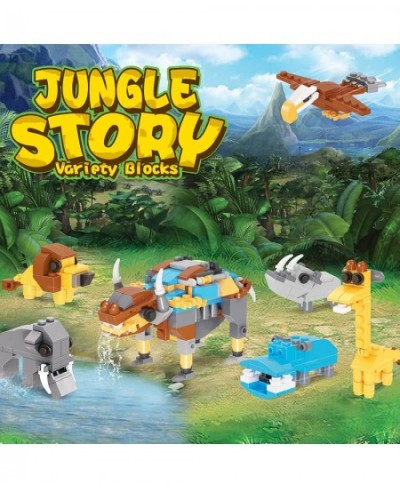 12PCS Animal Building Blocks Toy Set Jungle Animal Building Block Pre-Filled Eggs Toys Party Favors for Kids Classroom Prize ...