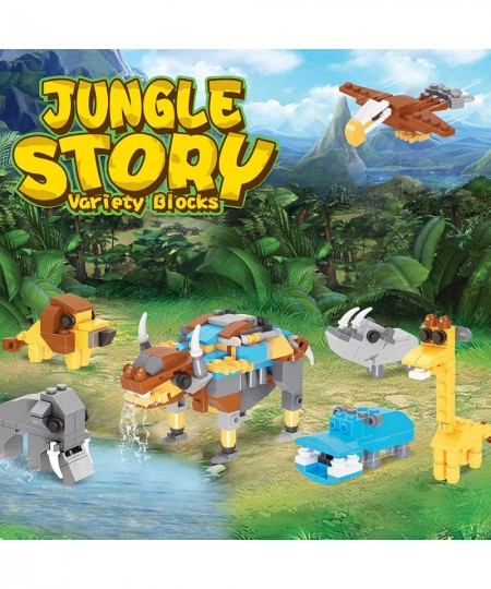 12PCS Animal Building Blocks Toy Set Jungle Animal Building Block Pre-Filled Eggs Toys Party Favors for Kids Classroom Prize ...