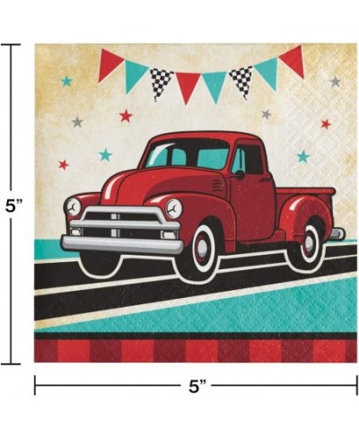 Vintage Red Truck Birthday Party Pack – Includes 7” Paper Plates & Beverage Napkins Plus 24 Birthday Candles – Serves 16 $26....