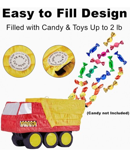 Construction Pinata Dump Truck Pinata for Boy Construction Birthday Party Tractor Excavator Car Pinata for Kids Party 15.5 x ...