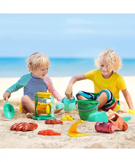 Dinosaur Sand Toys Beach Toys Kit: Include Bucket and Shovel Beach Mesh Bag Sand Water Tunnel Dinosaur Beach Molds and 6 Dino...