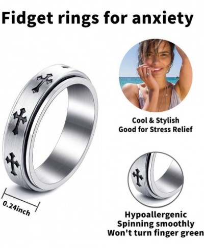 MUCAL Anxiety Ring for Women Men Stainless Steel Fidget Rings for Anxiety Anti Anxiety Ring Stress Relieving Spinner Ring Tee...