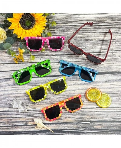 24 Pack Pixel Sunglasses Miner Party Favors Pixel Glasses for Kids Adults Gamer Robot Pixelated Sunglasses Birthday Party Sup...