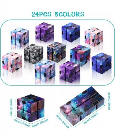 24 Pieces Cube Toy Sensory Fidget Toy Cube Toy Sensory Hand Hand Held Fidget Blocks Fidgeting Game Finger Cube Gadget Gift fo...