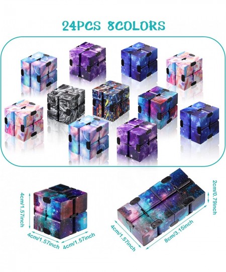 24 Pieces Cube Toy Sensory Fidget Toy Cube Toy Sensory Hand Hand Held Fidget Blocks Fidgeting Game Finger Cube Gadget Gift fo...