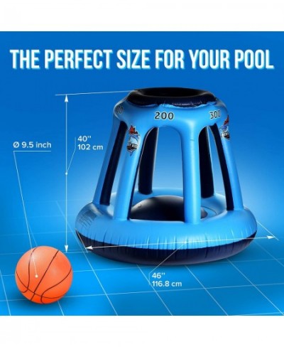 Pool Basketball Hoop – Swimming Pool Basketball Hoop Set Durable PVC Material – Includes Ball Pump and 2 Needles – Non-Leaky ...